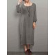 M-5XL Casual Women Pure Color Loose Dress