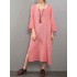 M-5XL Casual Women Pure Color Loose Dress