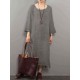 M-5XL Casual Women Pure Color Loose Dress