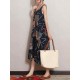 M-5XL Vintage Patchwork Printed Sleeveless Baggy Dress