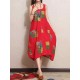 M-5XL Vintage Patchwork Printed Sleeveless Baggy Dress