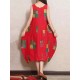 M-5XL Vintage Patchwork Printed Sleeveless Baggy Dress