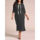 M-5XL Women Casual Side Split Hooded Sweatshirt Dress