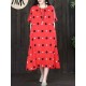 Women Vintage A-line Polka Dot Dress with Pockets