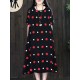 Women Vintage A-line Polka Dot Dress with Pockets