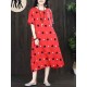 Women Vintage A-line Polka Dot Dress with Pockets