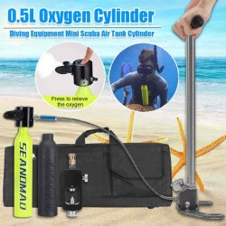 0.5L Diving Scuba Cylinder Underwater Oxygen Tank Breath Head Adapter Pump Equipment