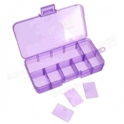 10 Slots Detachable Pill Box Adjustable Nail Decoration Case Cosmetic Organizer Compartment  Storage