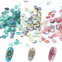 10pcs Natural Shell Gem Nail Art 3D Decoration Rhinestones UV Gel DIY Acrylic Manicure Studs Design