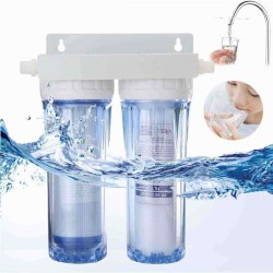 10" Dual Dual Reverse Osmosis Faucet Tap Water Filter Health Purifier Cartridge Home Kitchen