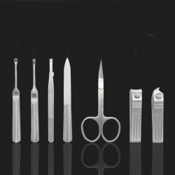Y.F.M® 7pcs Stainless Steel Nail Clipper Set File Beard Scissors Eyebrow Cutter Ear Picker Clip
