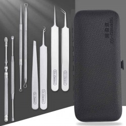Y.F.M® 8Pcs Stainless Steel Acne Needle Blackhead Remover Pimple Comedone Extractor Tool Kit