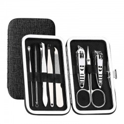Y.F.M® 8pcs Stainless Steel Nail Care Clipper Pedicure Scissor Eyebrow Tweezer Manicure Set Kit