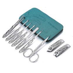Y.F.M® Stainless Steel Totem Nail Clipper Set 9Pcs Toe Nail Clipper Manicure Tool Clipper Set