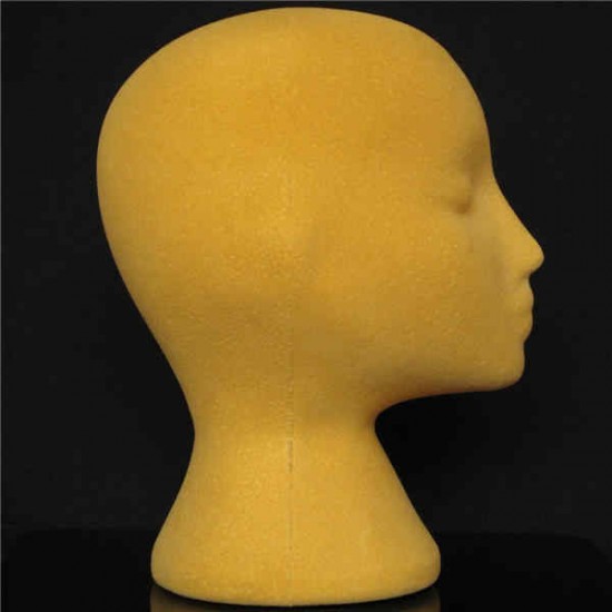 Yellow Foam Mannequin Head Holder Human Hair Wig Model Practical Display