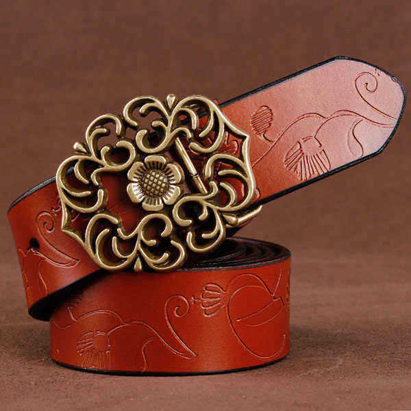 110CM-Women-100-Second-Layer-Belt-Cow-Genuine-Leather-Flower-Strap-Retro-Lotus-Leaf-Buckle-Belts-1115387