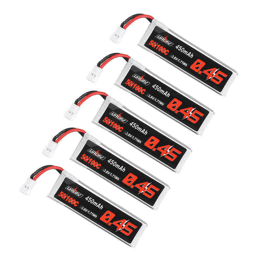 5Pcs-URUAV-38V-450Mah-80160C-1S-HV-435V-Lipo-Battery-White-Plug-for-Happymodel-Snapper7-Emax-Tinyhaw-1552166