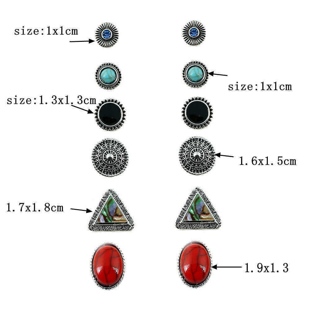 6-Pairs-of-Turquoise-Triangle-Shell-Ellipse-Ear-Stud-Alloy-Earrings-Set-1138028