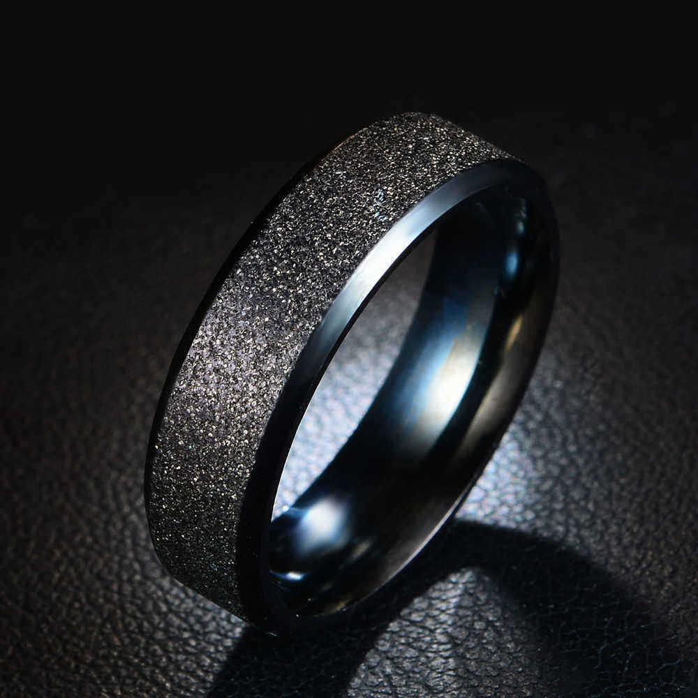 6mm-Trendy-Stainless-Steel-Magic-Frosted-Rainbow-Color-Black-Couple-Ring-1240358
