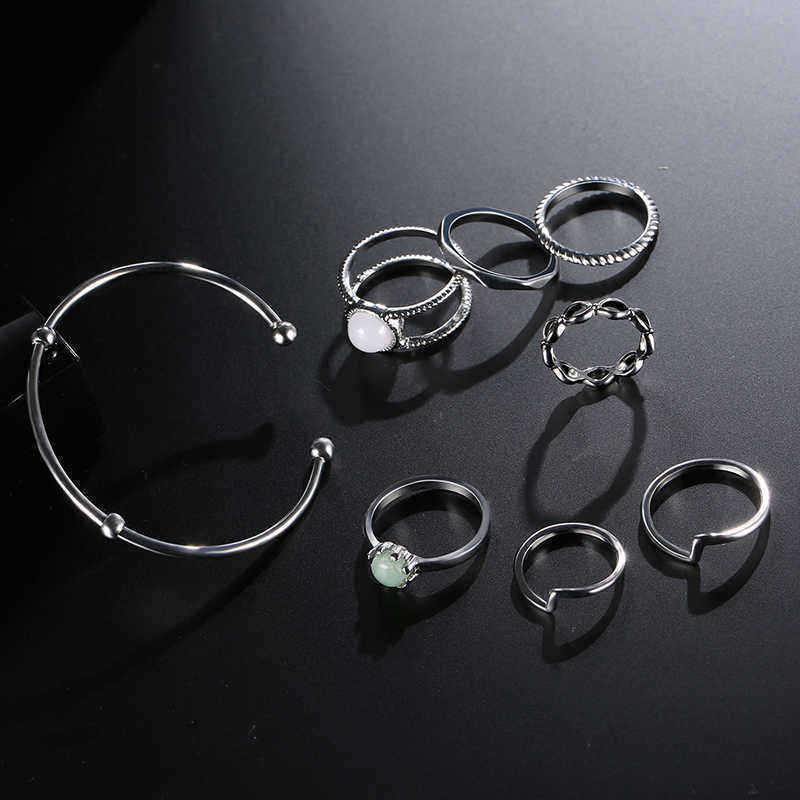 8-Pcs-of-Gold-Silver-Plated-Crystal-Rings-Women-Bracelets-Jewelry-Set-1146981