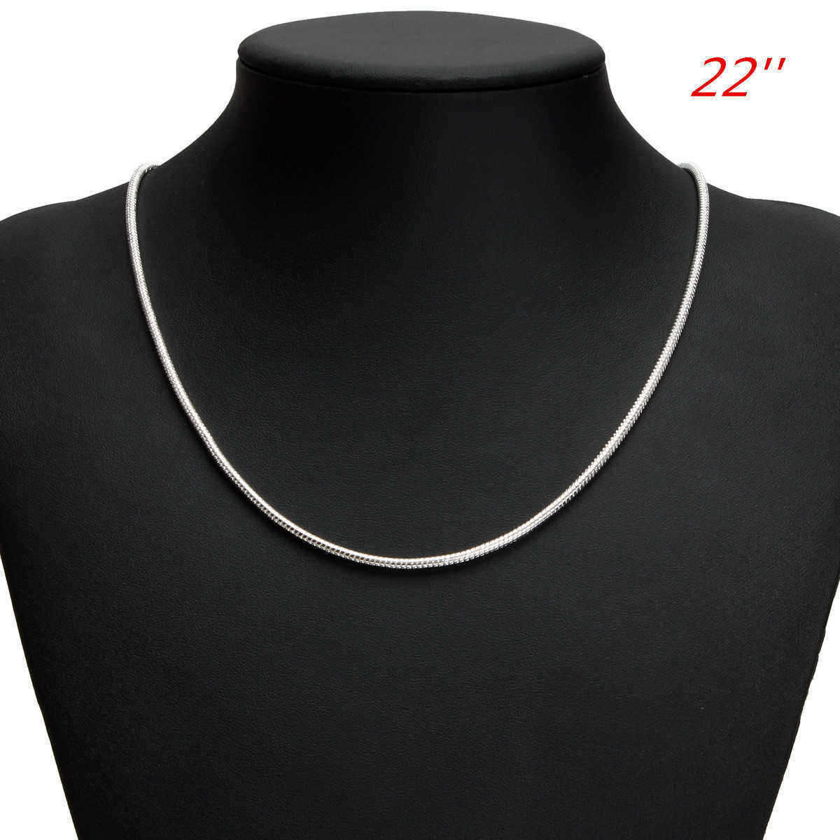 925-Silver-Plated-1MM-Snake-Simple-Chain-Necklace-16-18-20-22-24-inch-1039058