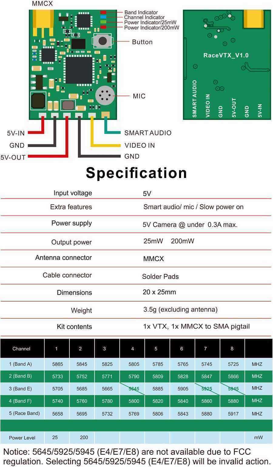 AKK-Race-VTX-25mW200mW-Switched-58Ghz-40CH-Smart-Audio-FPV-Transmitter-Raceband-Support-Pit-Mode-For-1463850