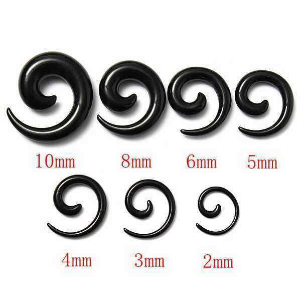 Black-White-Acrylic-Carved-Spiral-Snail-Tapered-Ear-Plug-Ear-Expander-959106