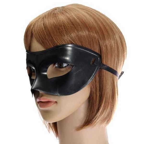 Black-White-Plastic-Venetian-Masquerade-Half-Face-Eye-Mask-Unisex-970375