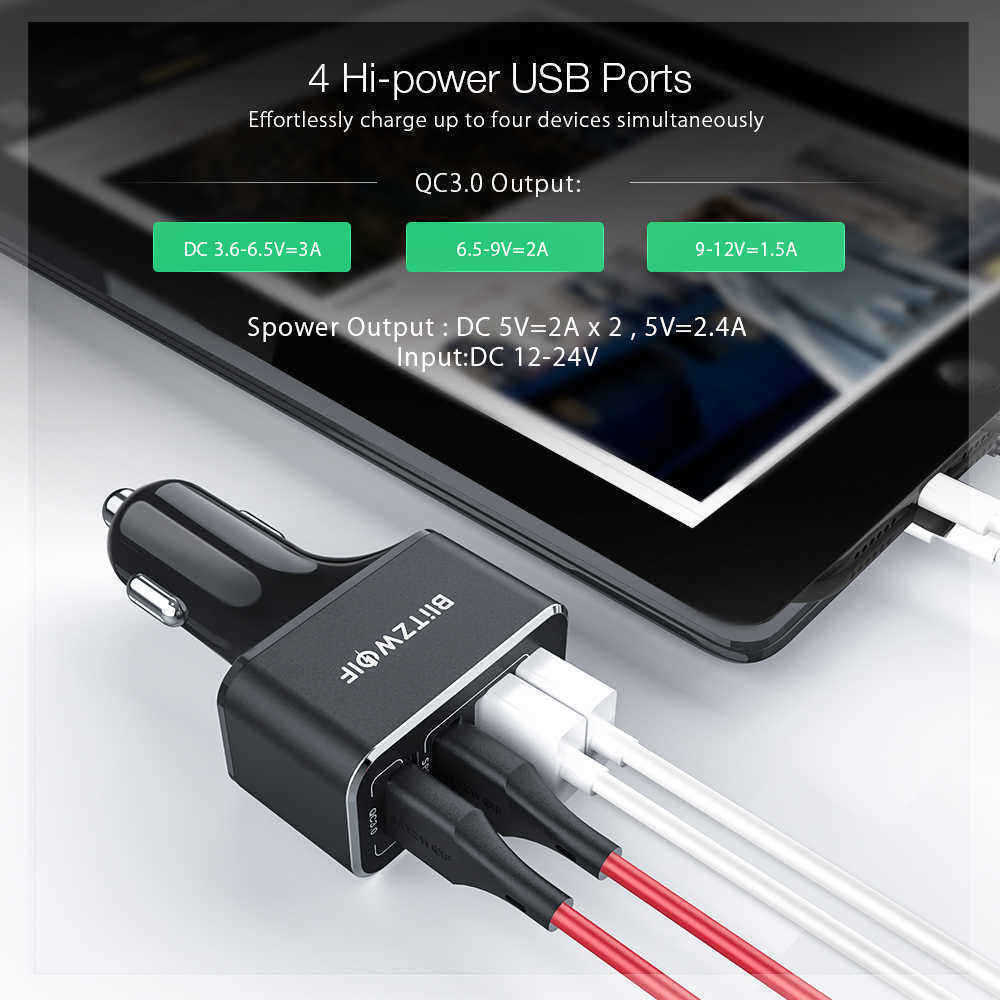 BlitzWolfreg-BW-SD3-50W-4-USB-Ports-QC30-Fast-Charging-Car-Charger-For-iPhone-X-XR-Xs-Xiaomi-Mi8-Poc-1418821
