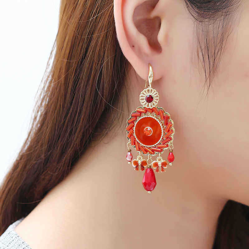 Bohemian-Retro-14K-Gold-Plated-Earrings-Ethnic-Sun-Shape-Bowknot-Red-Zircon-Ear-Drop-for-Women-1170729