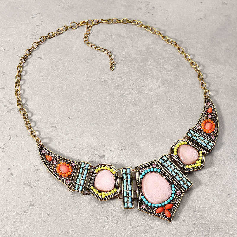 Bohemian-Rhinestone-Bib-Necklace-Multicolor-Flower-Earrings-Geometric-Beads-for-Women-1221487