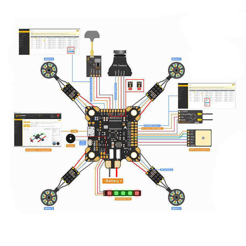 DALRC-F405-AIO-Betaflight-F4-Flight-Controller-MCU-STM32F405-MPU6000-OSD-9V15A-5V2A-BEC-200A-PDB-1300573