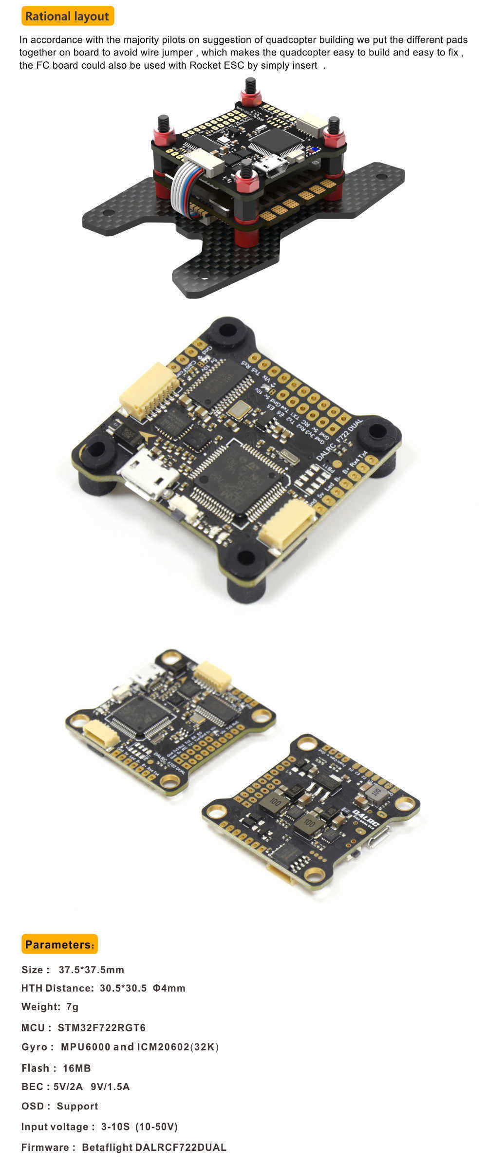 DALRC-F722-DUAL-STM32F722RGT6-F7-Flight-Controller-MPU6000-and-ICM20602-Built-in-OSD-for-RC-Drone-1346923