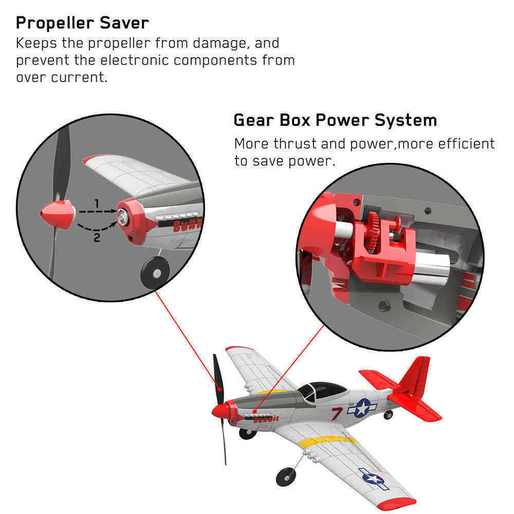 Eachine-Mini-Mustang-P-51D-EPP-400mm-Wingspan-24G-6-Axis-Gyro-RC-Airplane-Trainer-Fixed-Wing-RTF-One-1576734