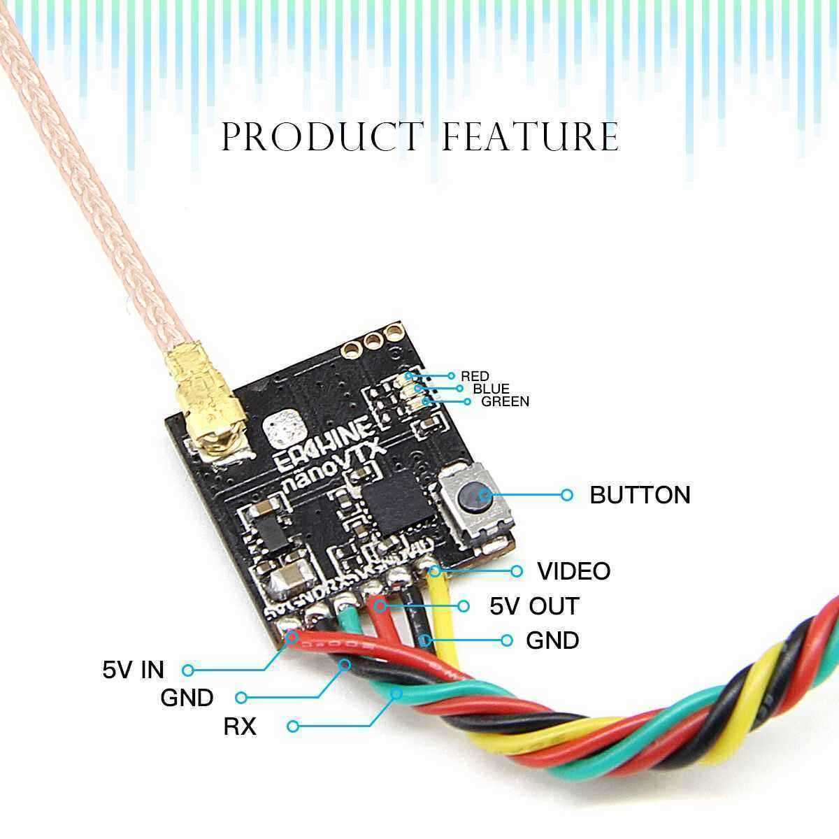 Eachine-NANO-VTX-58GHz-48CH-25100200400mW-Switchable-FPV-Transmitter-Support-OSDPitmodeIRC-Tramp-for-1525228