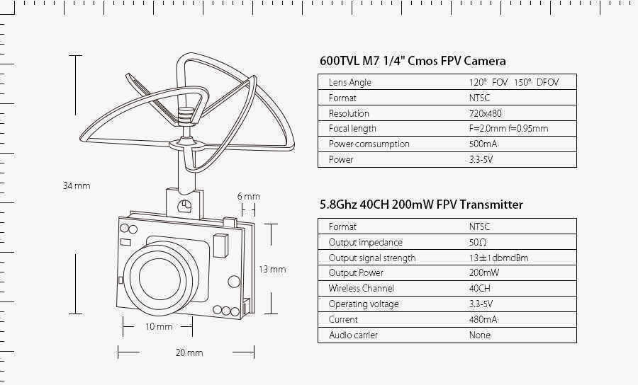 Eachine-TX02-NTSC-Super-Mini-AIO-58G-40CH-200mW-VTX-600TVL-14-Cmos-FPV-Camera-1088368