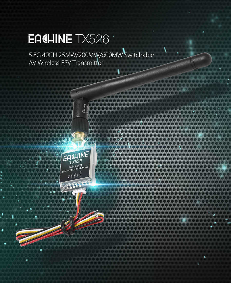 Eachine-TX526-58G-40CH-25MW200MW600MW-Switchable-AV-Wireless-FPV-Transmitter-RP-SMA-Female-1083642