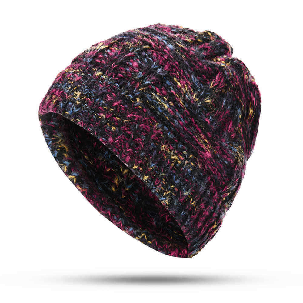 Female-Warm-Knitted-Hat-Striped-Colorful-Ponytail-Headband-Woolen-Cap-1384238