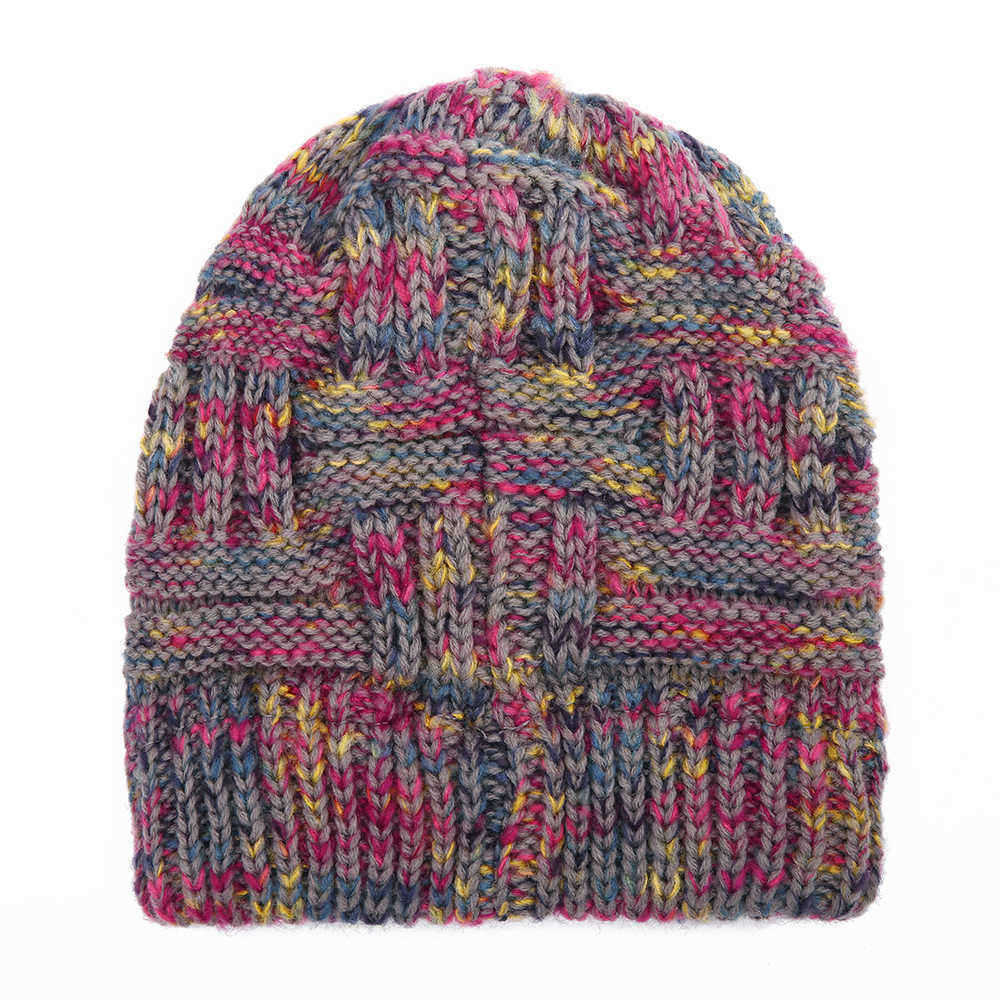 Female-Warm-Knitted-Hat-Striped-Colorful-Ponytail-Headband-Woolen-Cap-1384238