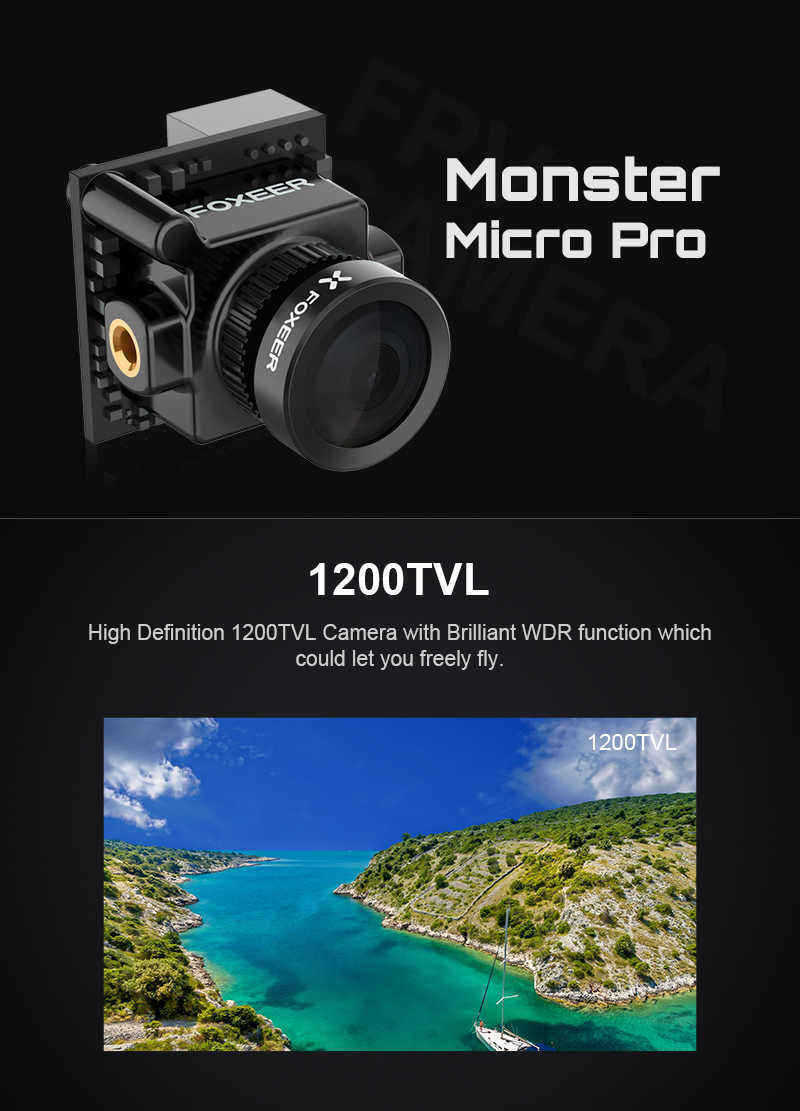 Foxeer-Monster-Micro-Pro-18mm-169-1200TVL-PALNTSC-WDR-Low-Latency-FPV-Camera-1278881