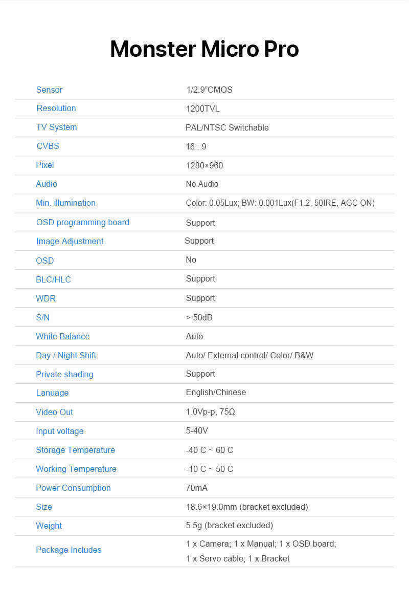 Foxeer-Monster-Micro-Pro-18mm-169-1200TVL-PALNTSC-WDR-Low-Latency-FPV-Camera-1278881