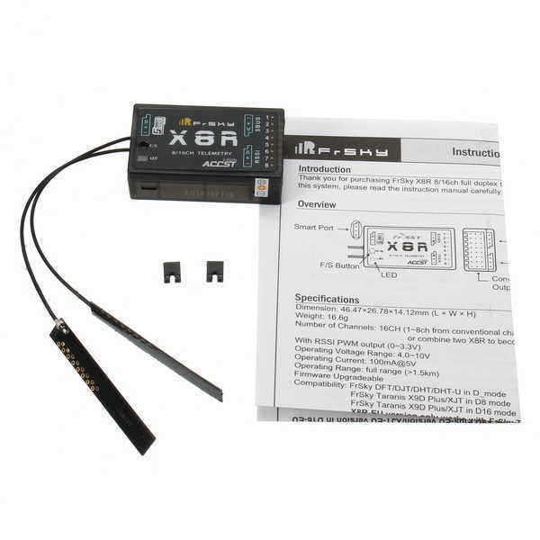 FrSky-X8R-24G-16CH-SBUS-Smart-Port--Full-Duplex-Telemetry-Receiver-With-New-Antenna-79386