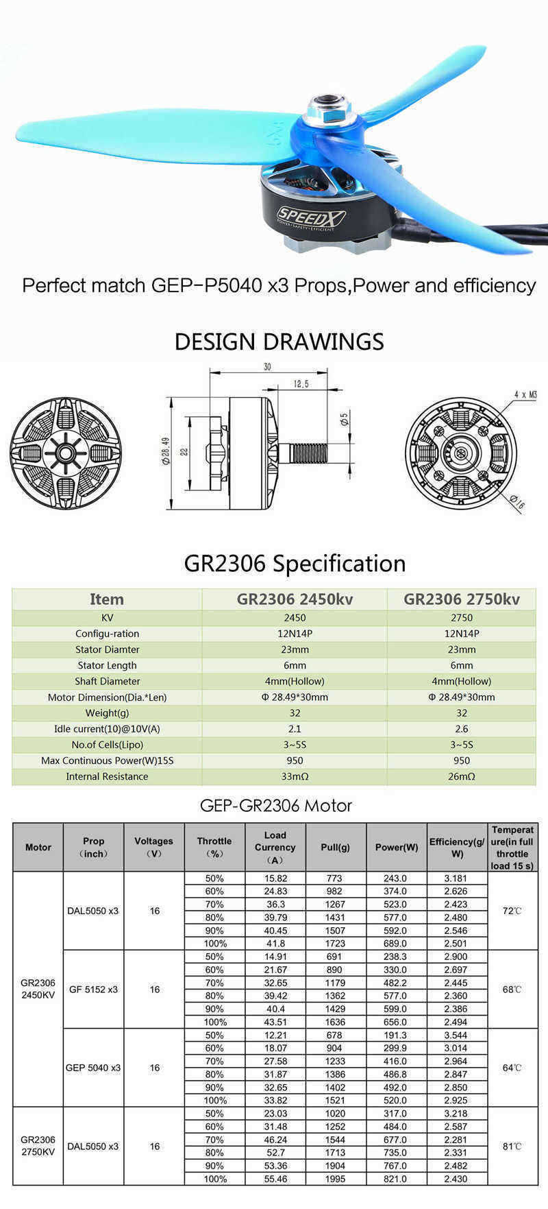 Geprc-GR2306-2306-2450KV-2750KV-3-5S-Brushless-Motor-for-RC-Drone-FPV-Racing-1240972