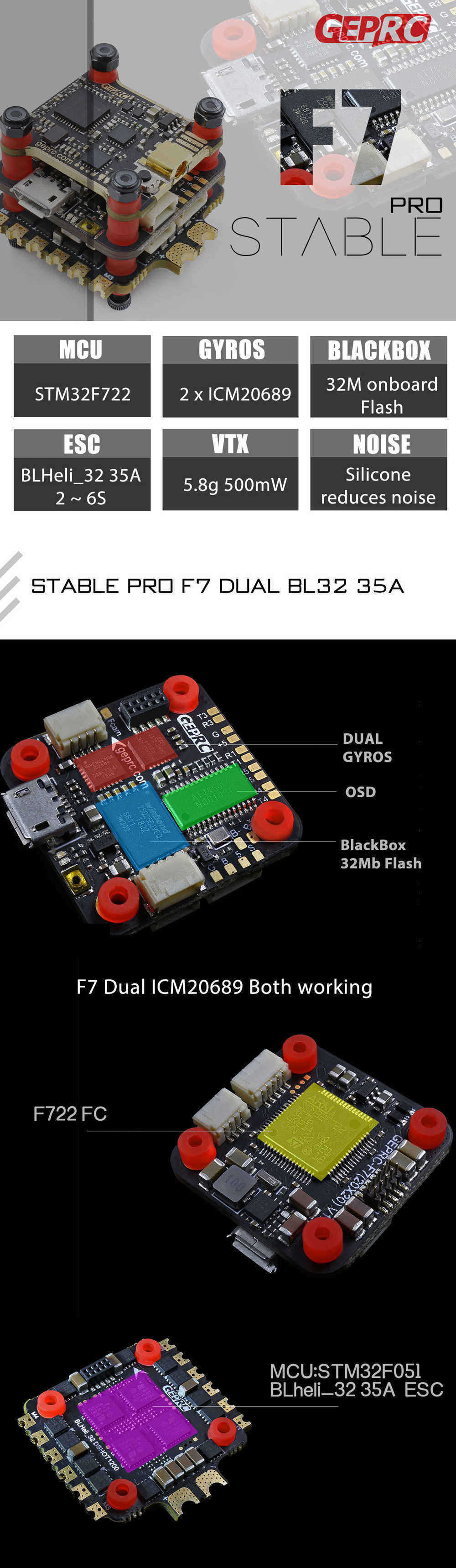 Geprc-Stable-Pro-F7-Stack-Dual-Gyro-F7-Flight-Controller-amp-35A-BLheli_32-4in1-ESC-amp-58G-500mW-VT-1467379