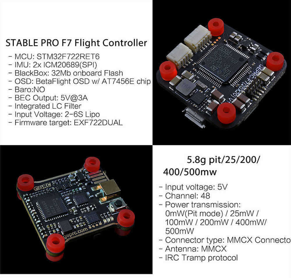 Geprc-Stable-Pro-F7-Stack-Dual-Gyro-F7-Flight-Controller-amp-35A-BLheli_32-4in1-ESC-amp-58G-500mW-VT-1467379