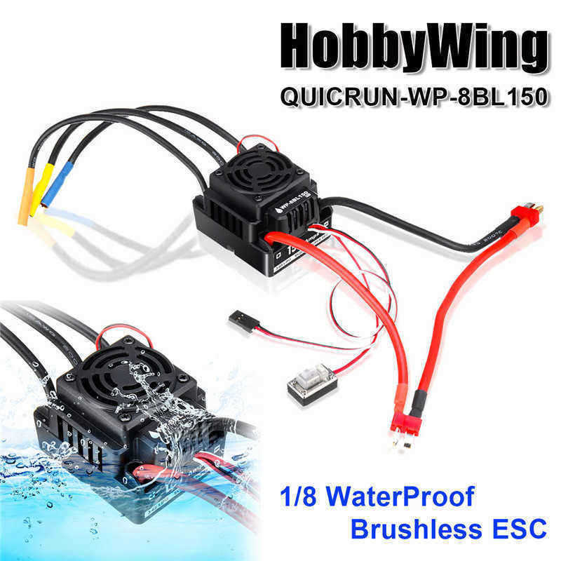 HobbyWing-QuicRun-WP-8BL150-Black-18-Brushless-WaterProof-150A-ESC-For-RC-Car-Parts-1274610