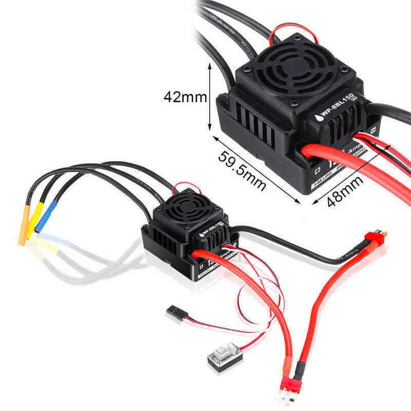 HobbyWing-QuicRun-WP-8BL150-Black-18-Brushless-WaterProof-150A-ESC-For-RC-Car-Parts-1274610