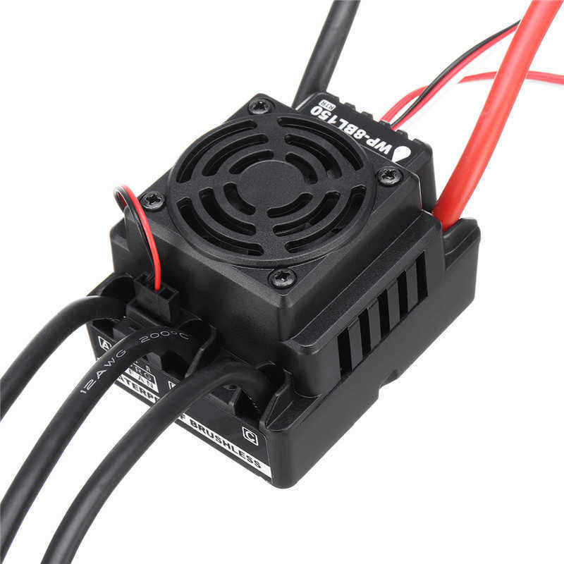 HobbyWing-QuicRun-WP-8BL150-Black-18-Brushless-WaterProof-150A-ESC-For-RC-Car-Parts-1274610