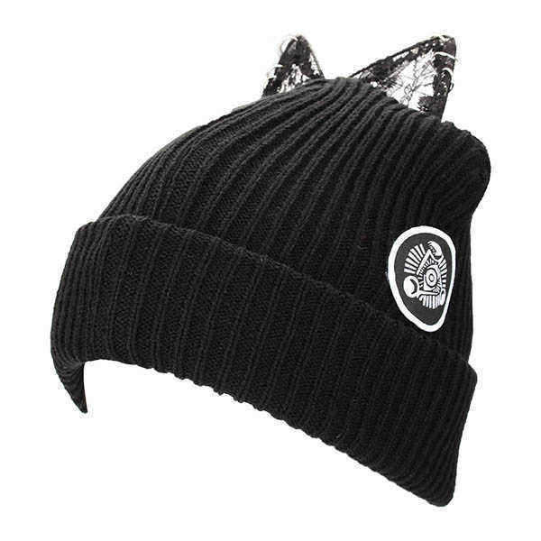 Ladies-Female-Knitted-Beanies-Lace-Devil-Horns-Diamond-Woolen-Orechiette-Novelty-Hat-1033868