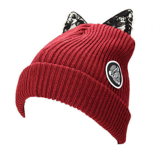 Ladies-Female-Knitted-Beanies-Lace-Devil-Horns-Diamond-Woolen-Orechiette-Novelty-Hat-1033868